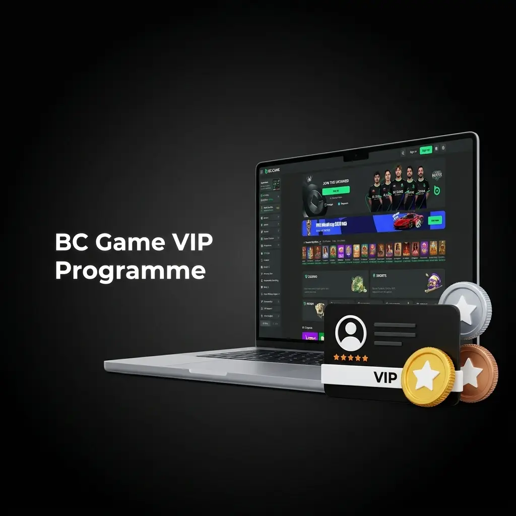 BC Game VIP Programme tiers from Rookie to Legend offering cashback rewards, faster withdrawals and dedicated account management